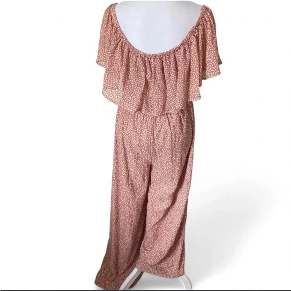 Sage the Label Pink Off the Shoulder Jumpsuit size Large - Picture 3 of 7